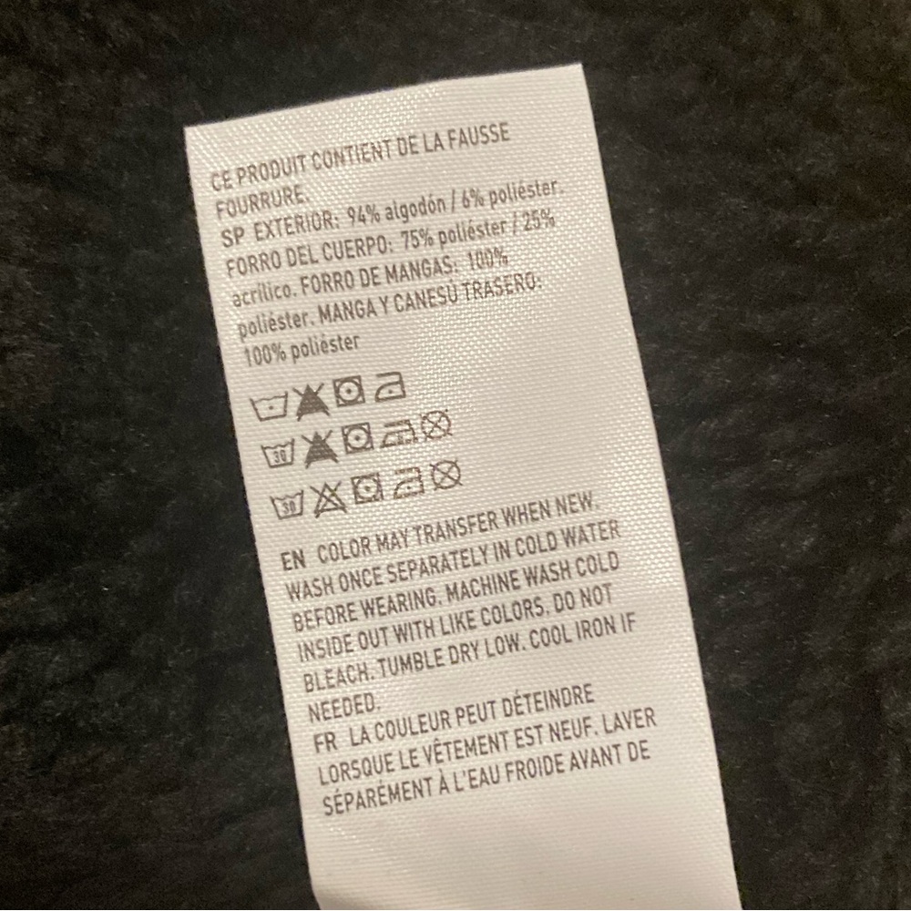 AEO 🦅 Black Sherpa Lined Denim Jacket - Picture 12 of 16